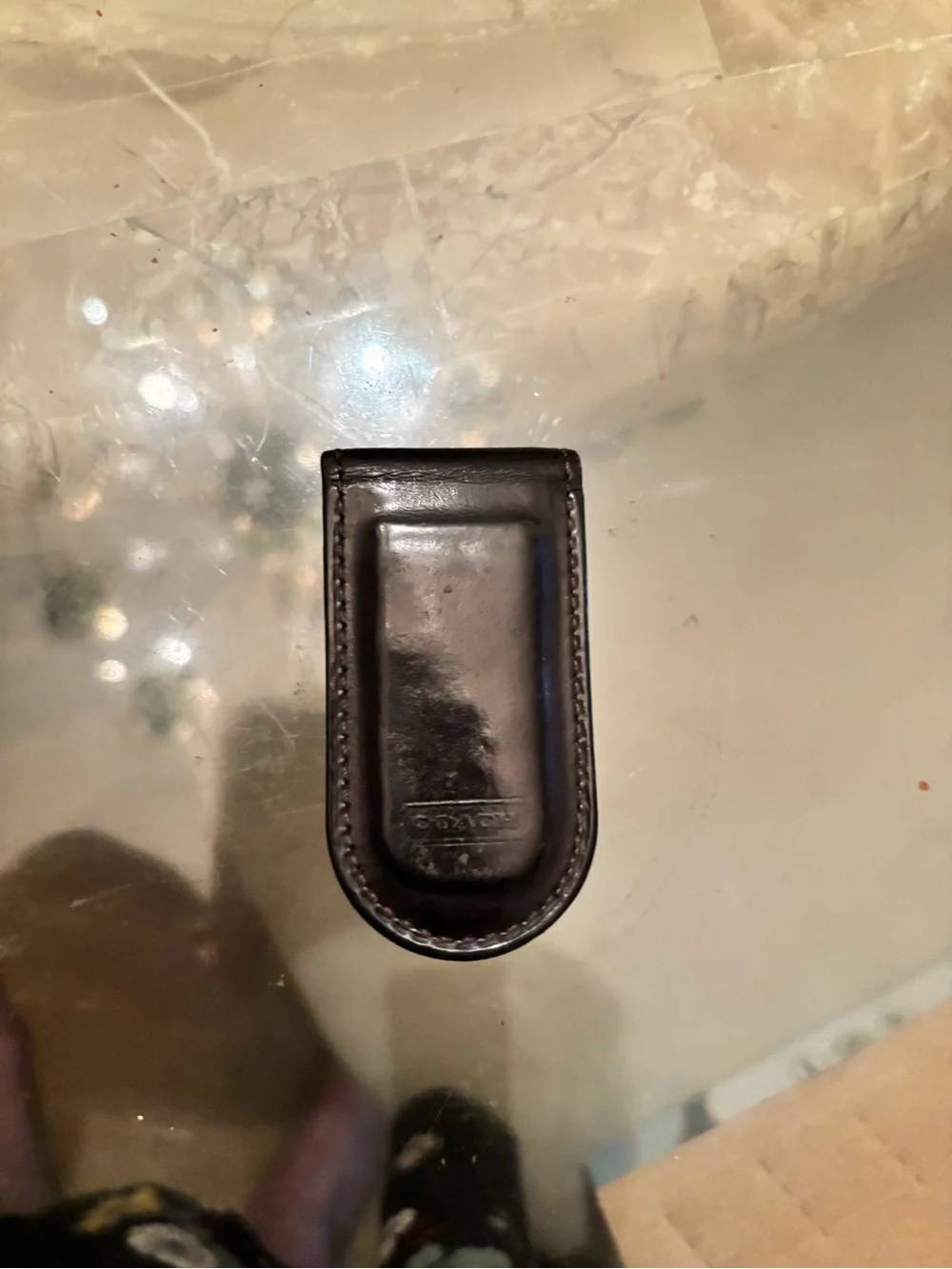 Coach Black Smooth Leather Money Clip